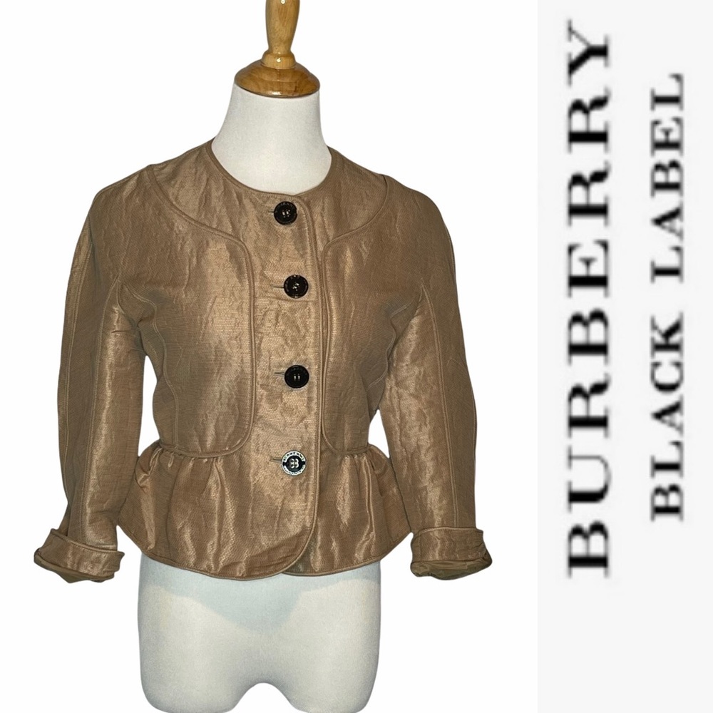 Burberry Black Label Shimmery Linen Short Jacket - Picture 2 of 16